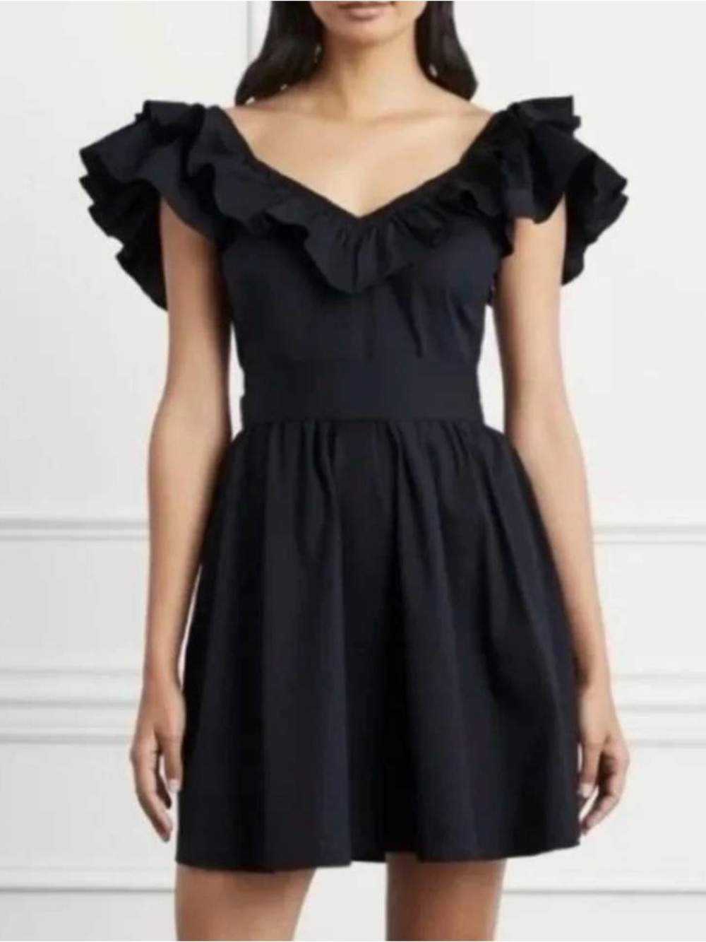 Hill House Home The Ana Dress Black Poplin Small New with Tags